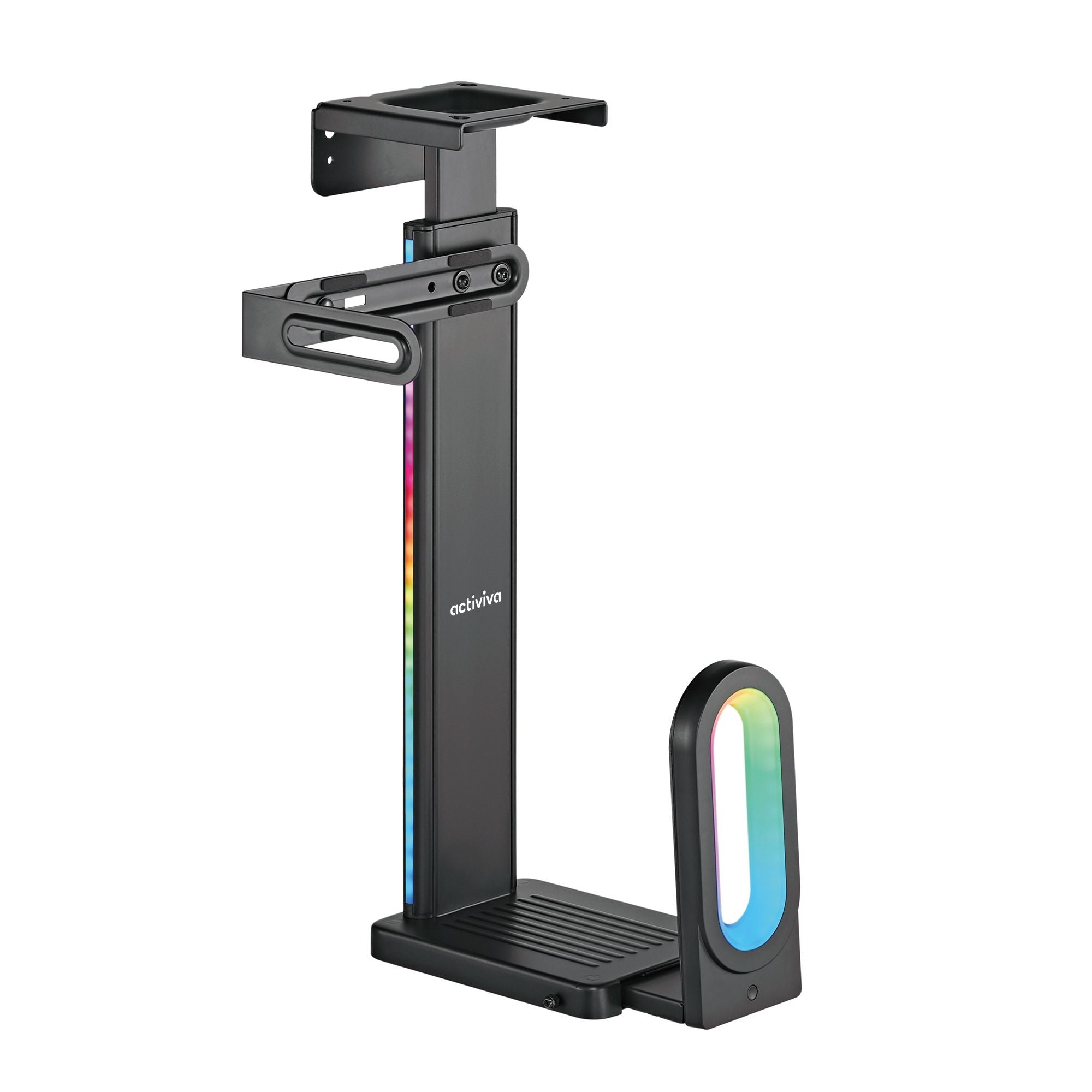 mbeat activiva RGB Ultra-Wide Adjustable Wall & Under-Desk Gaming PC Mount Heavy-Duty Weight Capacity 20kg mbeat activiva RGB Ultra-Wide Adjustable Wall & Under-Desk Gaming PC Mount Heavy-Duty Weight Capacity 20kg